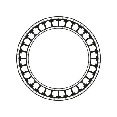 Dekoratif süslemelerle çember yapın. Yuvarlak çerçeve. Siyah ve beyaz vektör çizimi.