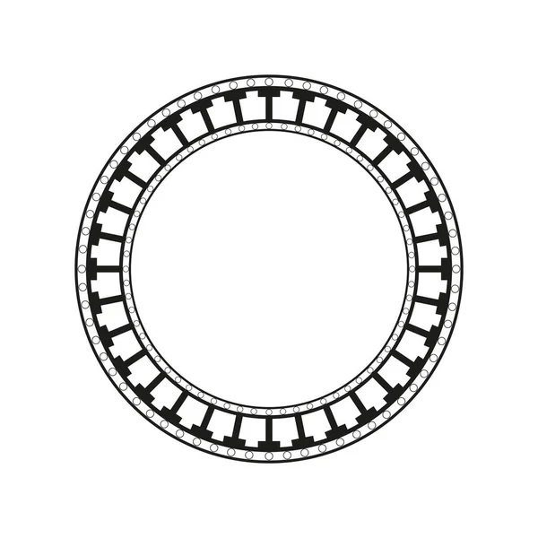 Cercle Avec Ornement Décoratif Cadre Rond Illustration Vectorielle Noir Blanc — Image vectorielle