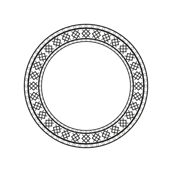 Cirkel Med Dekorative Ornament Runde Ramme Sort Hvid Vektor Illustration – Stock-vektor