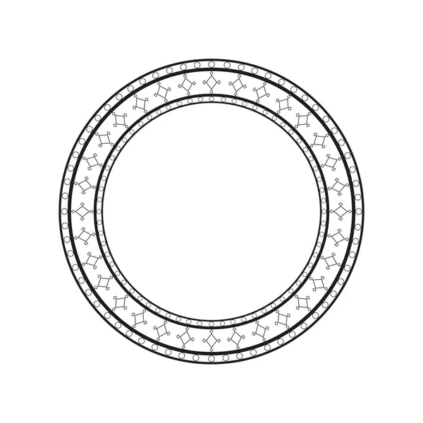 Circle Decorative Ornament Frame Black White Vector Illustration — Stock Vector