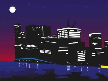  gece şehir arka plan.