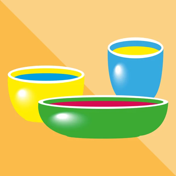 Different bowls. Kitchen utensils and equipment icon. — Zdjęcie stockowe