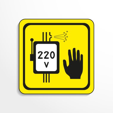 Danger sign. High voltage. Vector icon. clipart