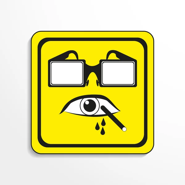 Danger sign. Eye protection. Vector icon. — Stock Vector