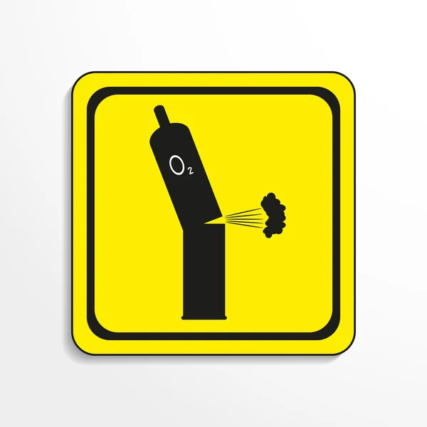 Danger sign. Oxygen. Vector icon. — Stock Vector