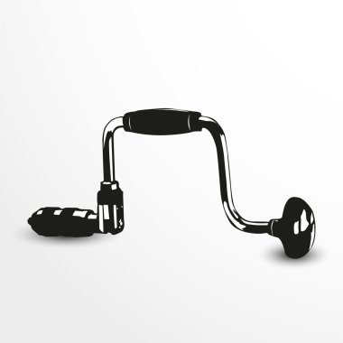 El matkap. Vektör çizim. Siyah beyaz görünümü.