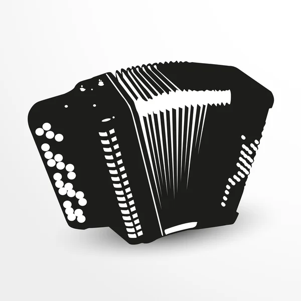 Accordéon. Illustration vectorielle. Vue en noir et blanc . — Image vectorielle