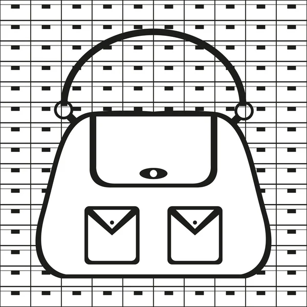 El bolso de la señora. Icono del vector. Imagen en blanco y negro sobre fondo blanco y negro . — Vector de stock