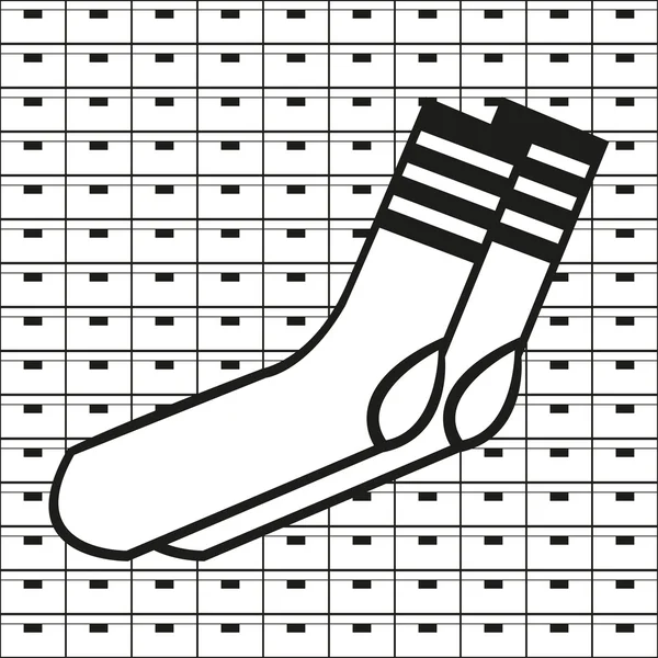 Calcetines. Icono del vector. Imagen en blanco y negro sobre fondo blanco y negro . — Archivo Imágenes Vectoriales