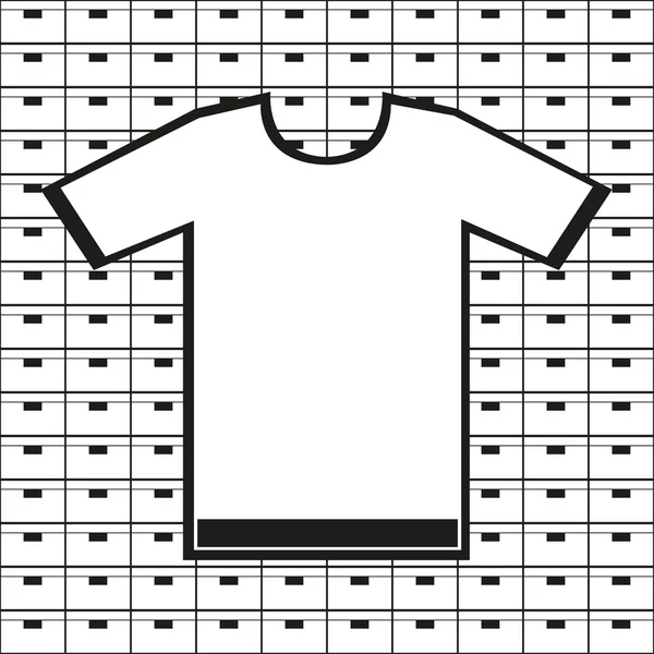 T-shirt. Vector icon.  Black and white image on a black and white background. — 스톡 벡터