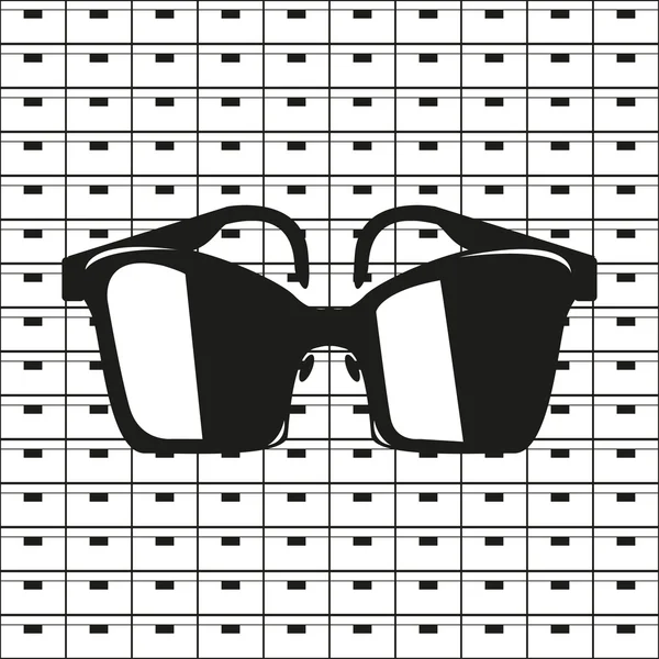 Sunglasses. Vector icon.  Black and white image on a black and white background. — Stock vektor