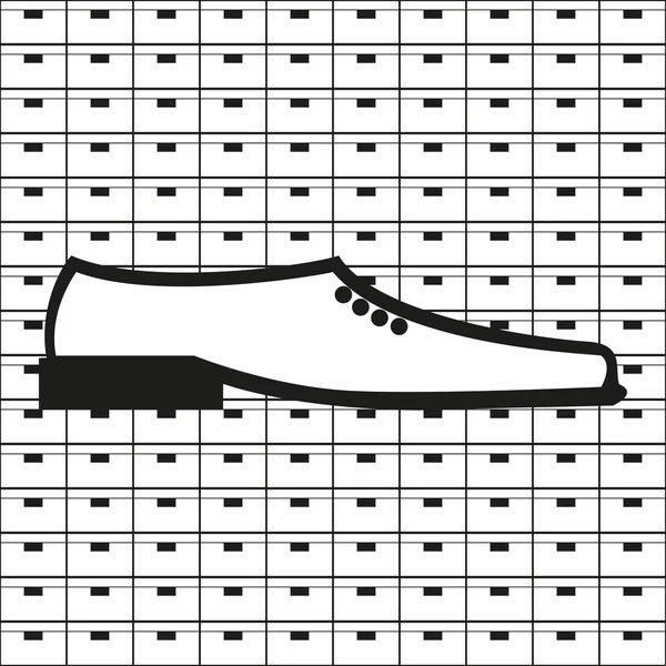 Zapatos masculinos. Icono del vector. Imagen en blanco y negro sobre fondo blanco y negro . — Archivo Imágenes Vectoriales