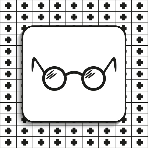 Glasses with lenses. Vector illustration. Black and white image on a black and white background. — Stock vektor