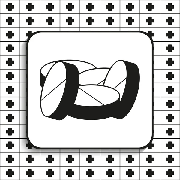 Varias tabletas. Ilustración vectorial. Imagen en blanco y negro sobre fondo blanco y negro . — Vector de stock