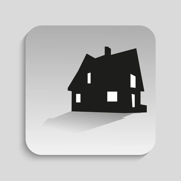 House with shadow. Vector illustration. Two-color isolated object on background. — 스톡 벡터