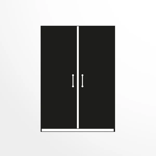 Pieces of furniture. Wardrobe for cloths. Vector illustration. Two-color isolated object on a light background. — ストックベクタ