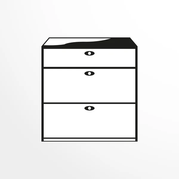 Möbel. Wäscheschubladen. Vektorillustration. zweifarbig isoliertes Objekt auf hellem Hintergrund. — Stockvektor