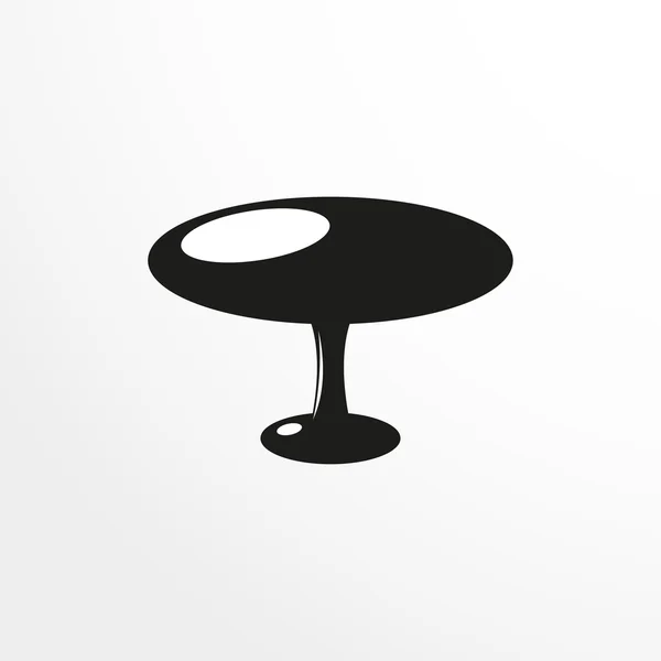 Кусочки мебели. Кофейный столик Векторная иллюстрация. Двухцветный изолированный объект на светлом фоне . — стоковый вектор