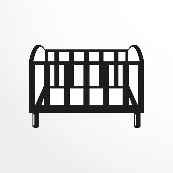 Pieces of furniture. Crib. Vector illustration. Two-color isolated object on a light background. — ストックベクタ