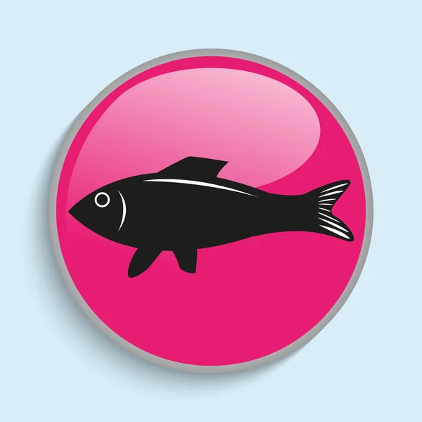 Um prato de peixe fresco. Ícone vetorial. Imagem vetorial condicional na forma de cor . — Vetor de Stock