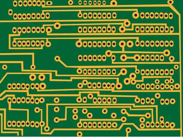 Del av en datormoderkort. Vektor illustration. — Stock vektor