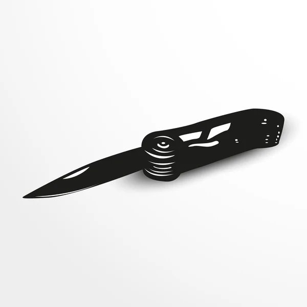 Folding fickkniv. Vektor illustration. Svartvit vy. — Stock vektor