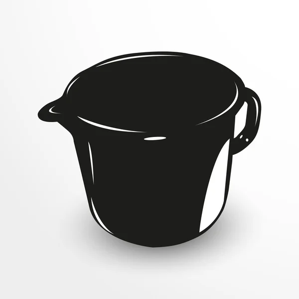 Jug. Vector illustration. Black and white view — Stock Vector