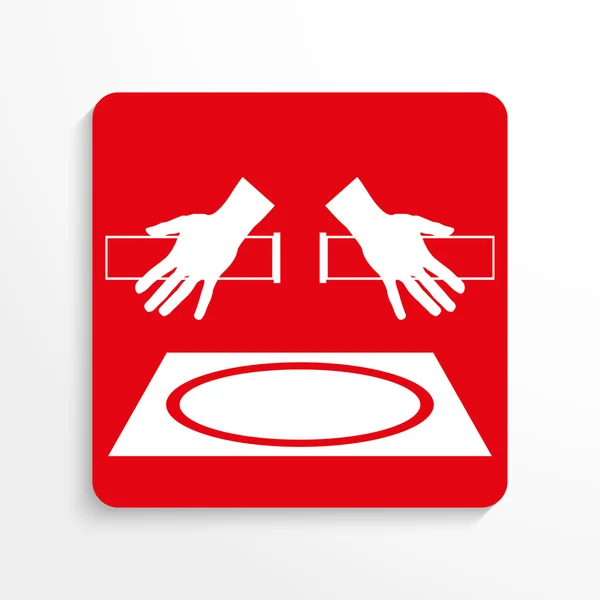 Sportliche Zeichen. Freistilringen. Vektor icon.red and white Bild auf hellem Hintergrund mit Schatten. — Stockvektor