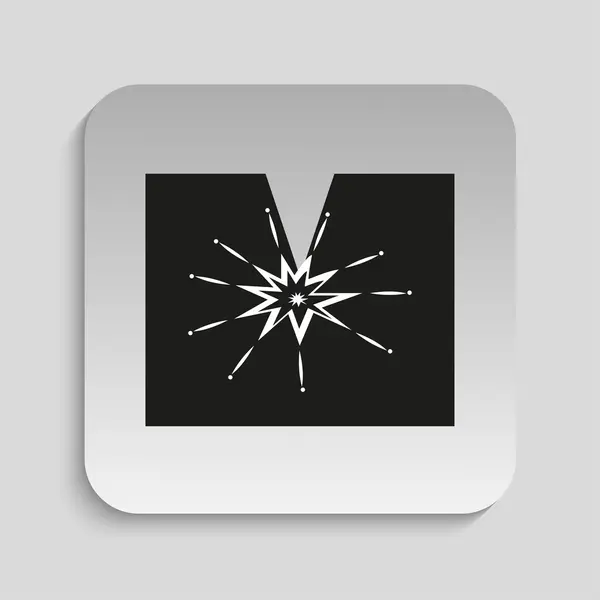 Símbolo. Corte del metal. Icono del vector. Imagen en blanco y negro sobre fondo con sombra . — Archivo Imágenes Vectoriales