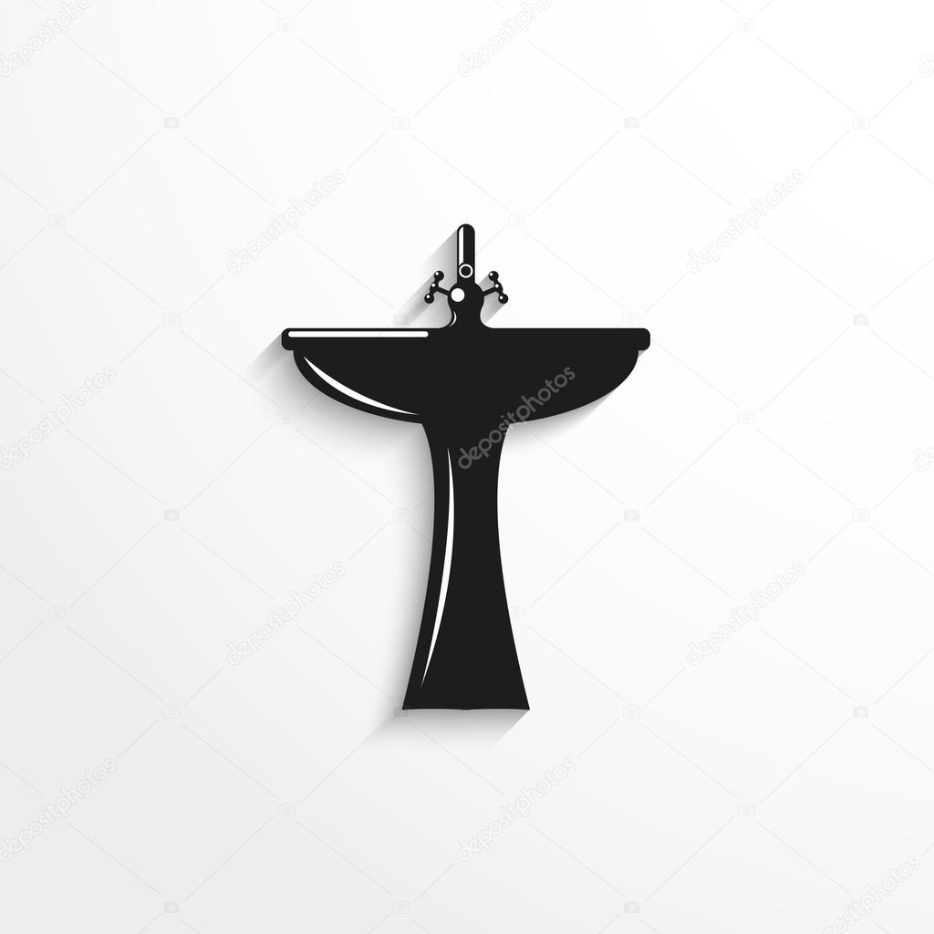 Bitar av möbler. badrum handfat. vektor icon — stock vektor ...