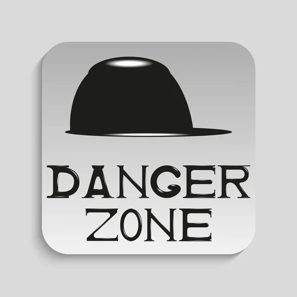 Zona de perigo no local de trabalho. Ícone vetorial. Imagem em preto e branco sobre um fundo com uma sombra . — Vetor de Stock
