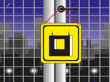 Sembolü. Yük takviyeli beton levha. Vektör simgesi. Renkli bir arka plan üzerinde renkli görüntü.