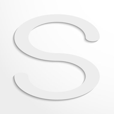 Letter of the Latin alphabet. Vector illustration. Dark gray image letters on a light gray background.