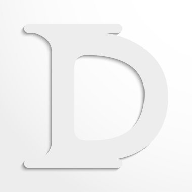 Letter of the Latin alphabet. Vector illustration. Dark gray image letters on a light gray background.