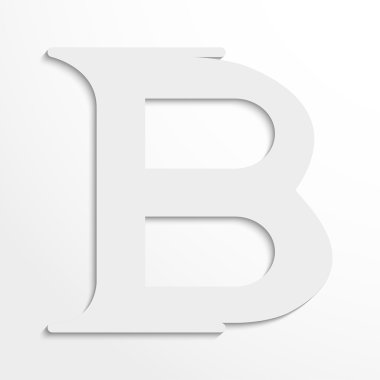 Letter of the Latin alphabet. Vector illustration. Dark gray image letters on a light gray background.