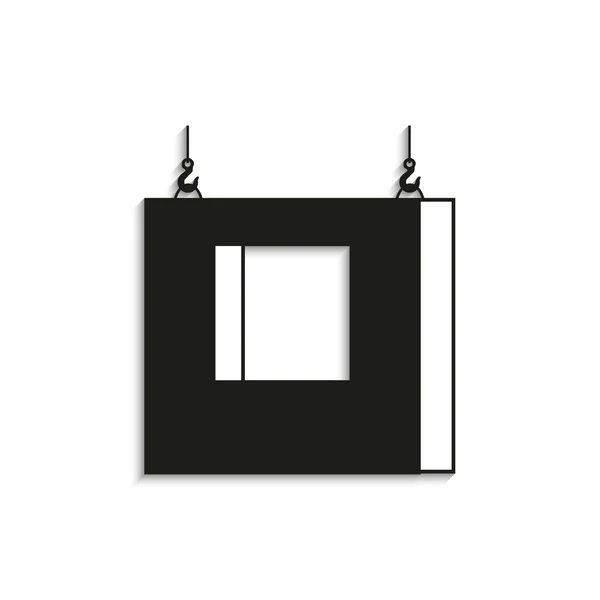 Símbolo. Carga losa de hormigón armado. Icono del vector. Imagen en blanco y negro sobre un fondo claro con una sombra . — Vector de stock