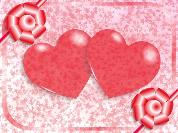 Cartão postal para a festa de São Valentim. Ilustração vetorial. Imagem colorida em um fundo colorido . —  Vetores de Stock