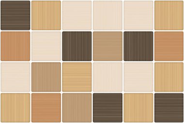 Kalan bloklar, yine cesurca renklendirilmiş, yatay ve dikey çizgili desenlerin bir karışımını gösteriyor. Beş sıra ve beş sütun halinde dizilmiş 25 kare karo ızgarası çeşitli ahşap desenler sergiliyordu..