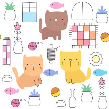 Sevimli bir yavru hayvanla çocuksu, kusursuz bir düzen.