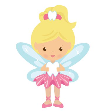 Küçük sevimli diş perisi vektör çizimi