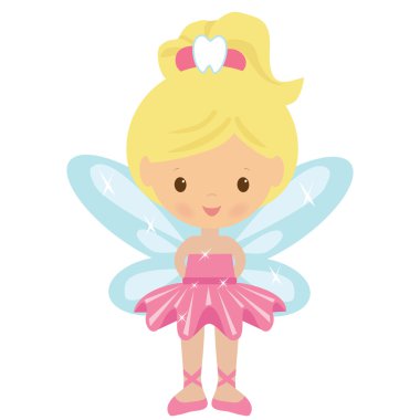 Küçük sevimli diş perisi vektör çizimi