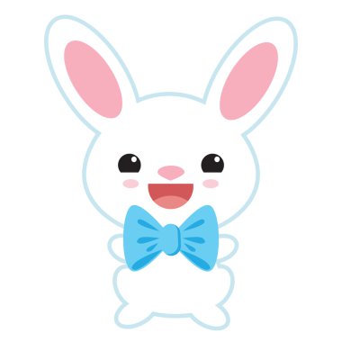 Tatlı Paskalya tavşanı vektör karikatür çizimi 