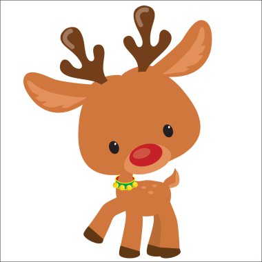 Noel reindeer çizgi film illüstrasyon vektör