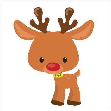 Noel reindeer çizgi film illüstrasyon vektör
