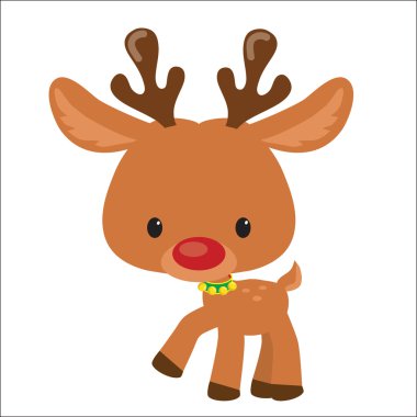 Noel reindeer çizgi film illüstrasyon vektör