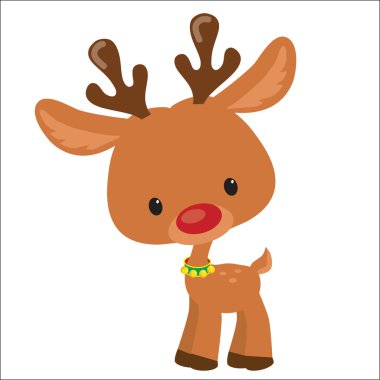 Noel reindeer çizgi film illüstrasyon vektör