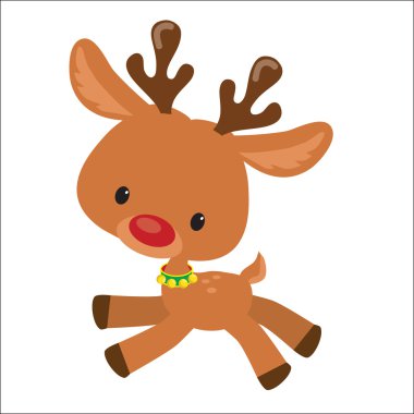 Noel reindeer çizgi film illüstrasyon vektör