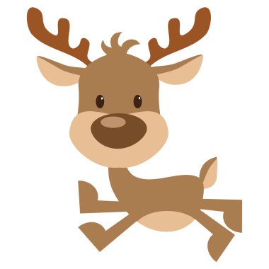 Noel reindeer çizgi film illüstrasyon vektör