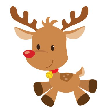 Noel reindeer çizgi film illüstrasyon vektör