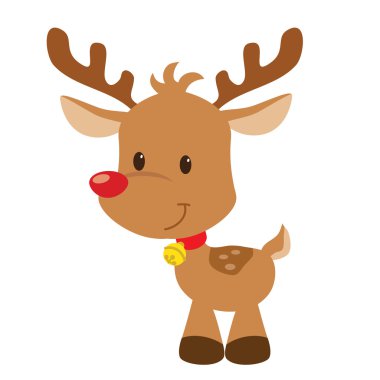 Noel reindeer çizgi film illüstrasyon vektör